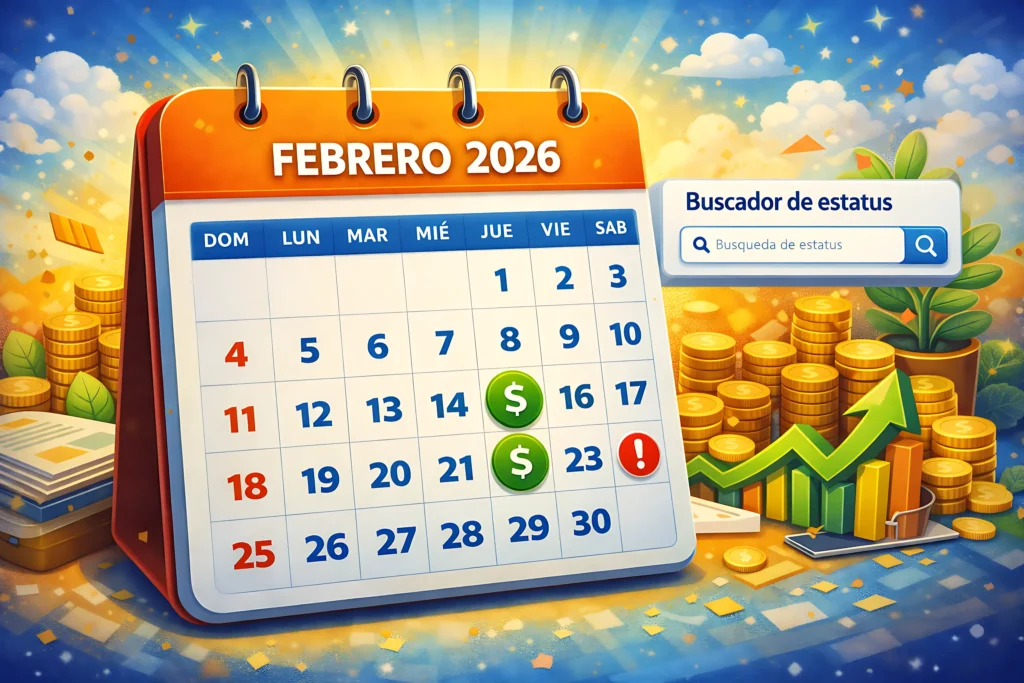 Ejemplo del calendario de pago (febrero 2026)
