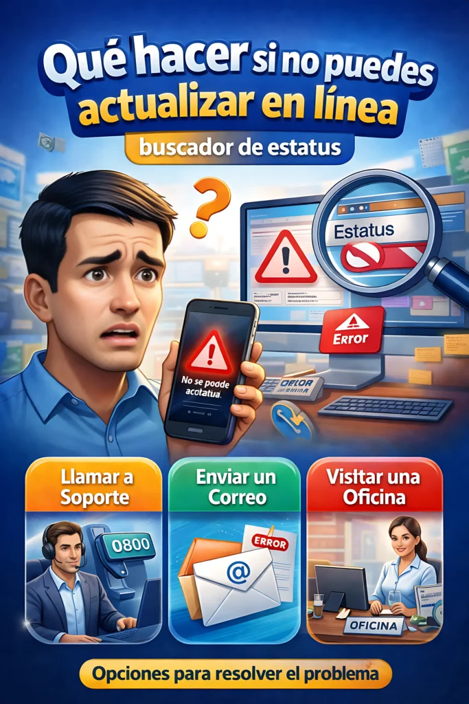 Qué hacer si no puedes actualizar en línea