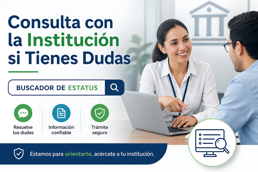 Consulta con la Institución si Tienes Dudas