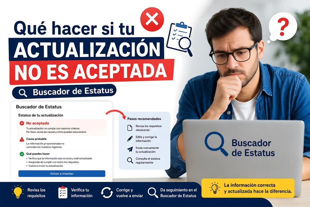 Qué hacer si tu actualización no es aceptada