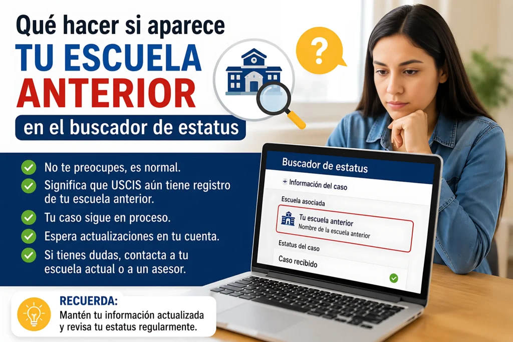 Qué hacer si aparece tu escuela anterior