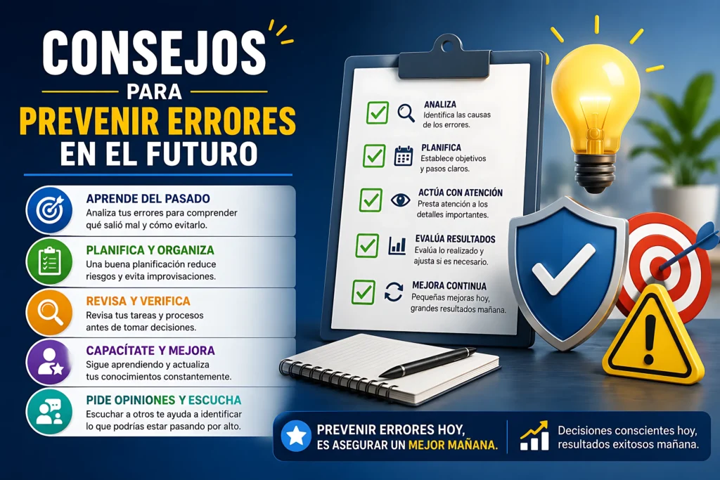 Consejos para prevenir errores en el futuro