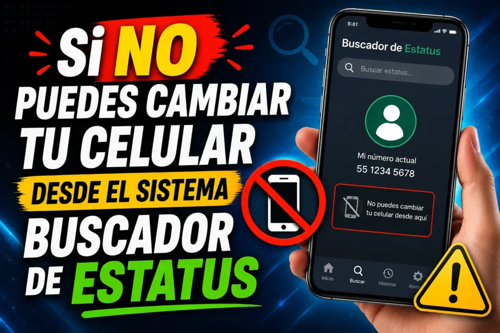Si NO puedes cambiar tu celular desde el sistema