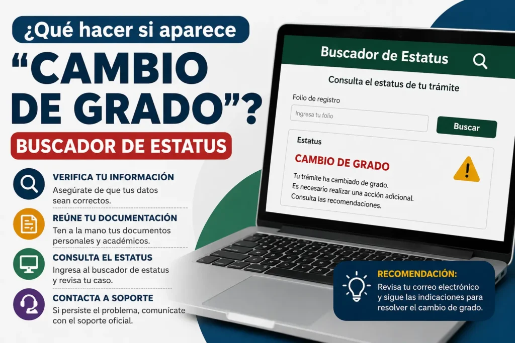 ¿Qué hacer si aparece “cambio de grado”?