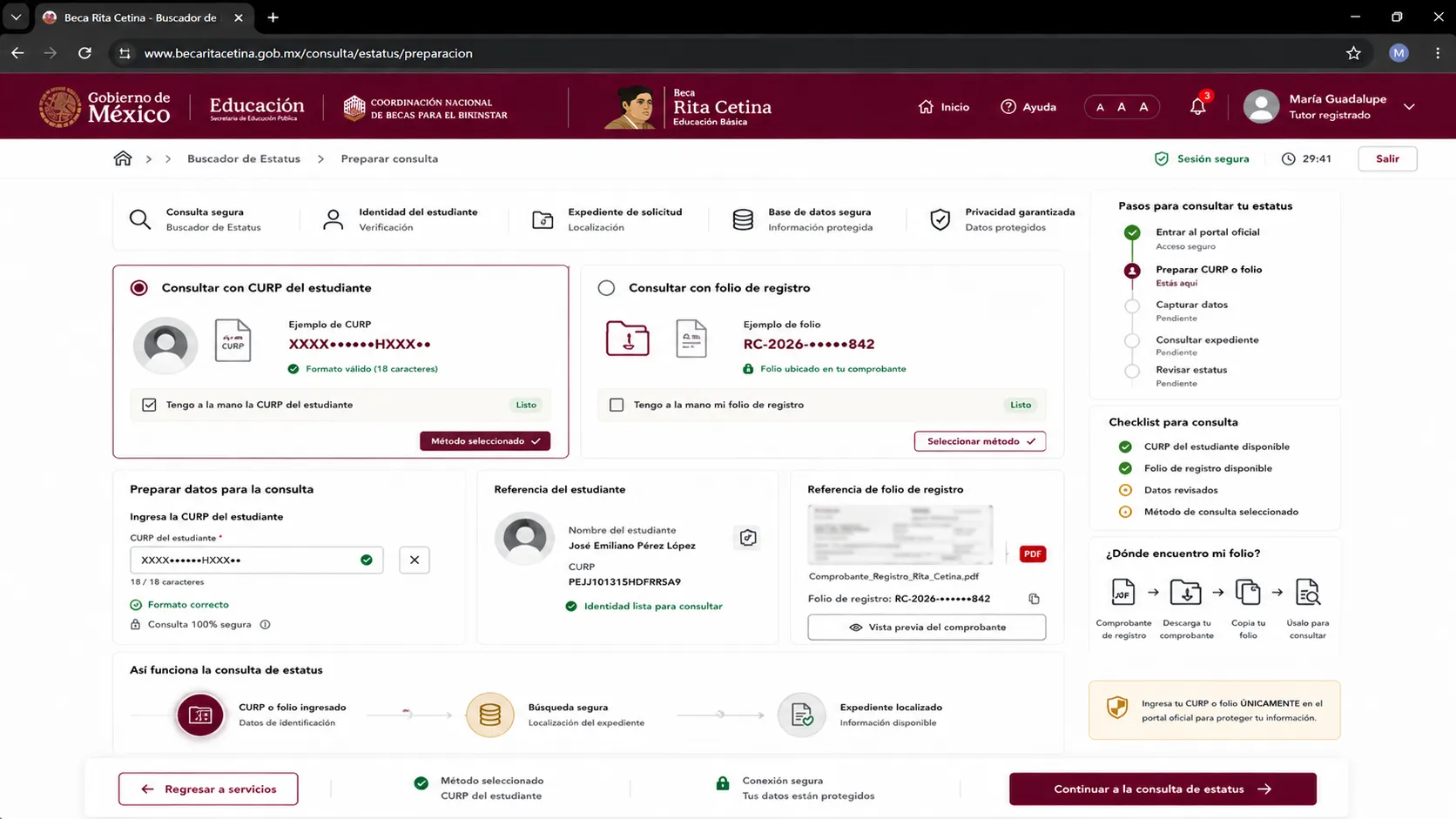 Captura correctamente la información solicitada