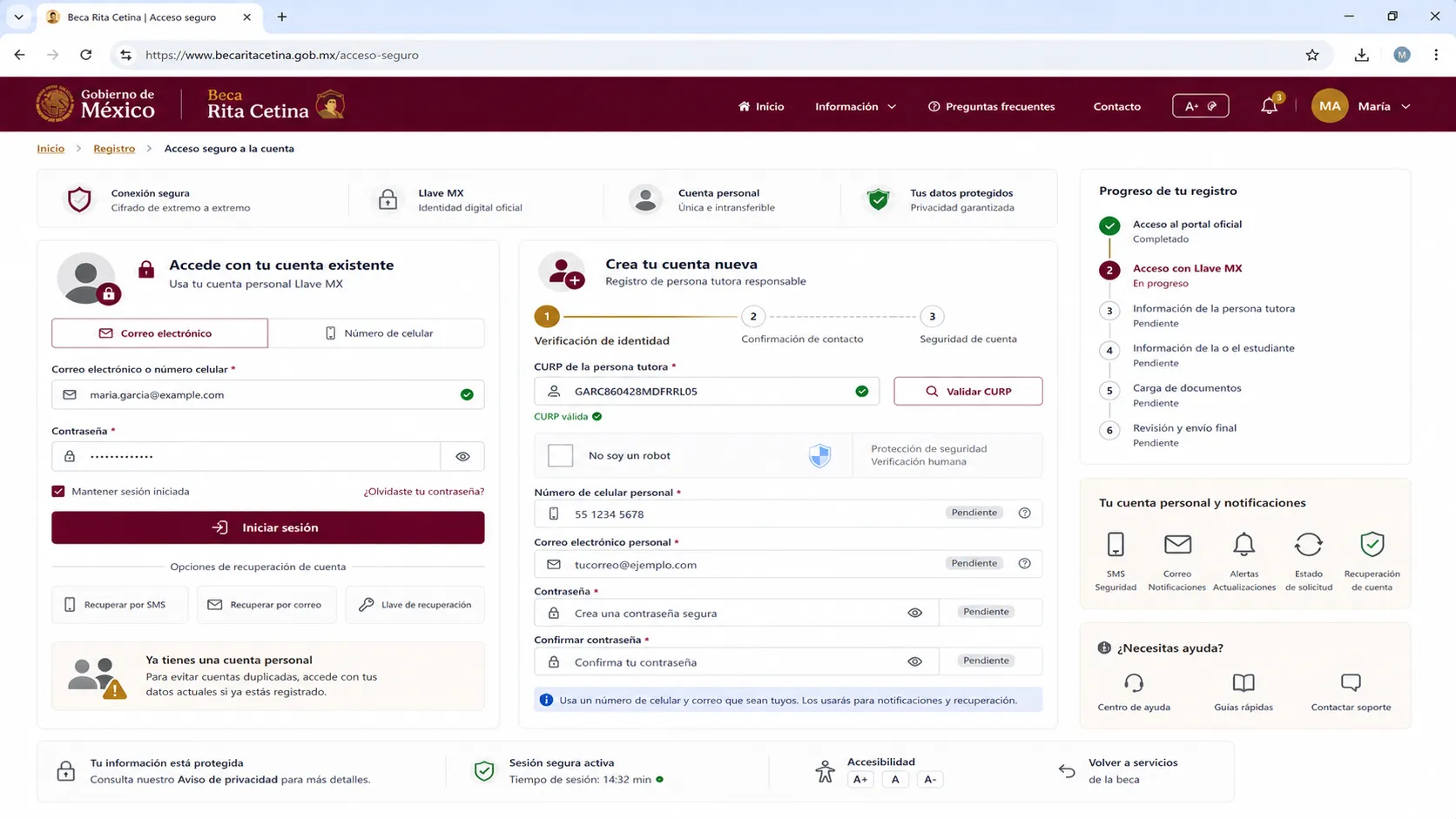 Captura correctamente los datos del tutor