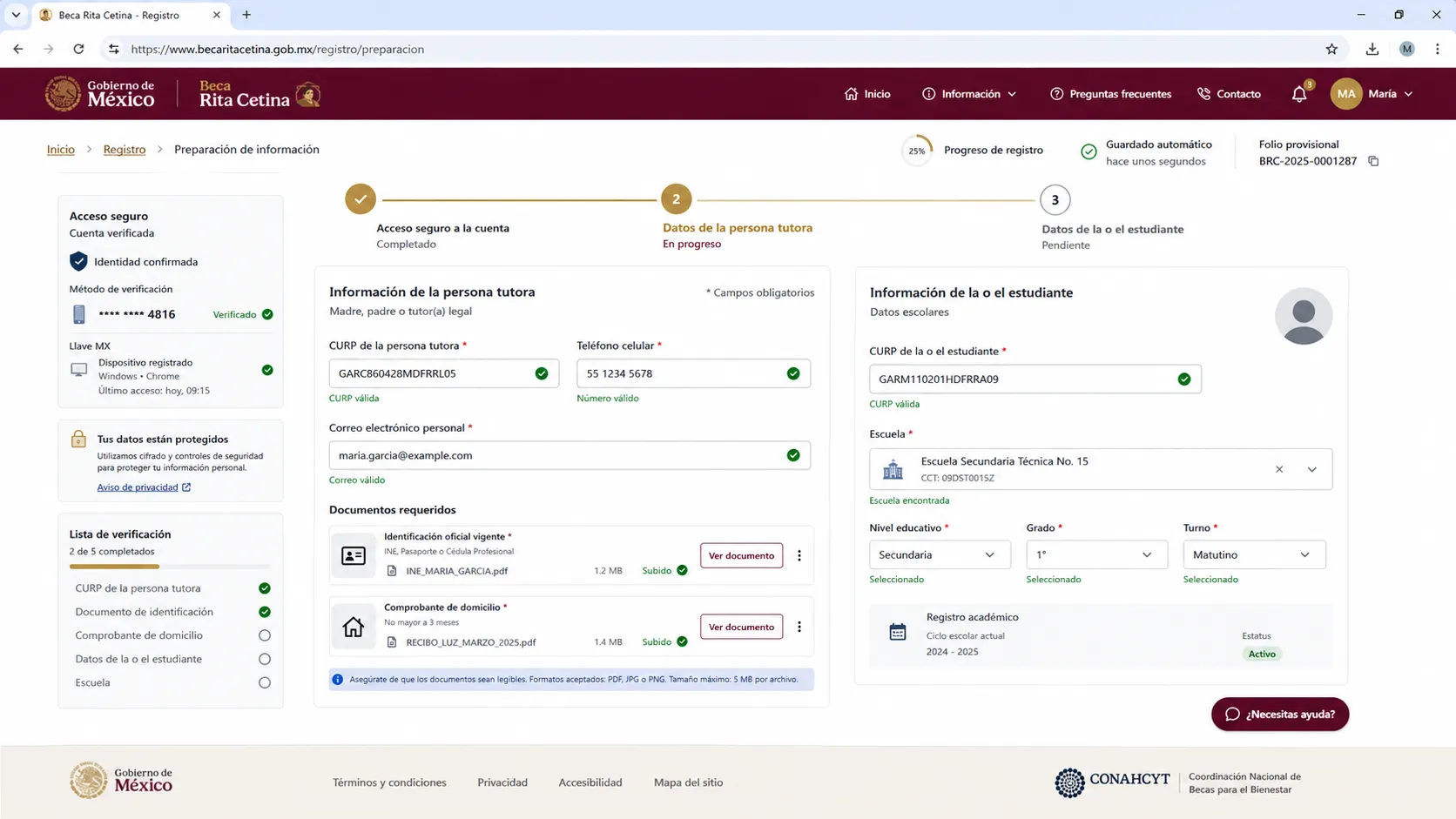 Prepara tus datos antes de entrar a la plataforma